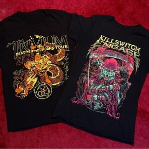 Trivium 2022 and Killswitch Engage 2021 (GLITD) Tour T-Shirts Bundle Black